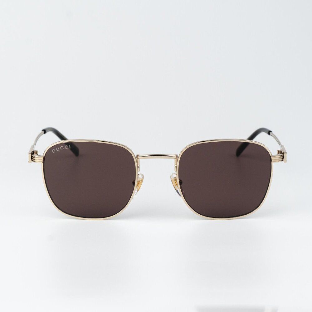 Gucci Men Sunglasses Gold Brown Square GG1876S 002 NEW AUTHENTIC - Picture 2 of 11